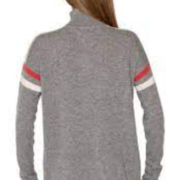 Velvet by Graham & Spencer Bonnie Stripe Cashmere Turtle Neck Sweater Sz L - Picture 4 of 9